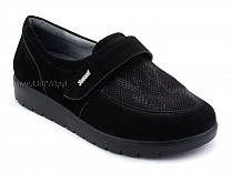 231115 Сурсил-Орто (Sursil-Ortho), туфли для взрослых, черные, кожа, стрейч ткань, полнота 6 в Тюмени