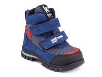 5008-03 (21-25) Кидмен (Kidmen), ботинки ортопедические профилактические, демисезонные утепленные, мембрана, нубук, байка, синий, серый, красный в Тюмени