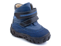 521-12 (21-26) Твики (Twiki) ботинки детские зимние ортопедические профилактические, кожа, натуральная шерсть, джинсово-черный в Тюмени