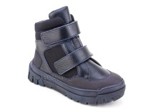 35141Ш ШагоВита (Shagovita), ботинки детские зимние ортопедические профилактические, кожа, текстиль,  шерсть, темно-синий в Тюмени
