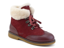 А44-071-3 Сурсил (Sursil-Ortho), ботинки детские ортопедические профилактичские, зимние, натуральный мех, замша, кожа, бордовый в Тюмени