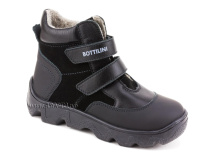 BL-271(5) Боттилини (Bottilini), ботинки  детские демисезонные  ортопедические профилактические, кожа, нубук, байка, черный в Тюмени