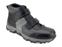 М-734В Орто-Кубань (Orto-Kuban), ботинки подростковые ортопедические с берцем, кожа, спилок, черный, серый в Тюмени