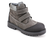 750-52 (31-36) Миниколор (Minicolor), ботинки детские демисезонные ортопедические профилактические, нубук, кожа, байка, темно-серый, черный в Тюмени