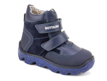 BL-271(50) Боттилини (Bottilini), ботинки  детские демисезонные  ортопедические профилактические, кожа, нубук, байка, темно-синий в Тюмени