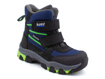 061-111-160 (26-30) Джойшуз (Djoyshoes) ботинки  ортопедические профилактические мембранные утеплённые, флис, мембрана, нубук, темно-синий, черный в Тюмени