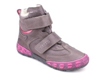 3542-607,0139 Тотто (Totto), ботинки детские утепленные ортопедические профилактические, кожа, шерсть, лиловый, малиновый в Тюмени