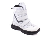 2750-1МК (31-36) Миниколор (Minicolor), ботинки зимние детские ортопедические профилактические, мембрана, нубук, натуральный мех, белый, серебристый в Тюмени