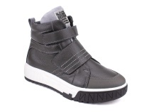 55349Б ШагоВита (Shagovita), ботинки детские профилактические, кожа, замша, байка, темно-серый в Тюмени