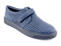 Туфли школьные ортопедические профилактическиеТотто (Totto) 30024/1-22, натуральная перфорированная кожа, синий в Тюмени