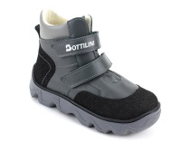 BL-271(3) Боттилини (Bottilini), ботинки  детские демисезонные ортопедические профилактические, кожа, байка, серый в Тюмени