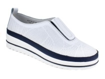 K231-R-LX-16-A (41-43) Кумфо (Kumfo) туфли для взрослых, перфорированная кожа, белый, синий в Тюмени