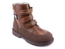 204-52 (26-30) Бос (Bos), ботинки детские демисезонные ортопедические профилактические, байка, кожа, коричневый в Тюмени